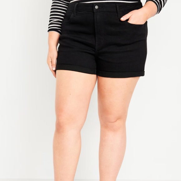 NWT OLD NAVY High-Waisted Wow Jean Shorts -- 3-inch inseam: Light Black Heath - Picture 7 of 9